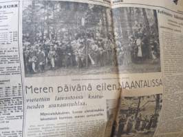 Uusi Aura, 12.6.1944, Venäläisten suurhyökkäys Karjalan kannaksella jatkuu herkeämättä - 60 viholliskonetta pudotettu - Normandiassa taistellaan kiihkeästi, ym.