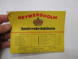 Reymersholm Smörrebrödslista -mainos / ruokaohje