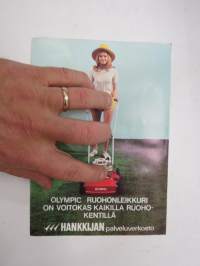 Olympic Popular, De Luxe, Presicent, Ponny ruohonleikkuri -myyntiesite / sales brochure