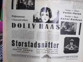 Suurkaupungin öitä - Storstadsnätter (Fedor Ozep, Dolly Haas) -elokuvajuliste