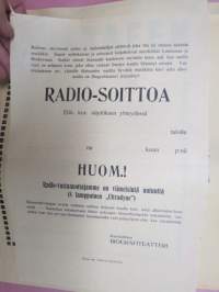 Biografiteatteri, Loimaa, 1926, Radio-soittoa Elävienkuvien näytöksen yhteydessä - 8-lamppuinen &quot;Ultradyne&quot; -elokuvajuliste