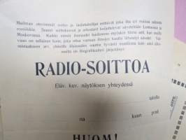 Biografiteatteri, Loimaa, 1926, Radio-soittoa Elävienkuvien näytöksen yhteydessä - 8-lamppuinen &quot;Ultradyne&quot; -elokuvajuliste