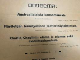 Kiertävä Elävienkuvien Teatteri Petsamo, Austraalialaisia kansantanssia / Näyttelijän kääntyminen / Charlie Chaplinin elämä ja olemus... -elokuvajuliste