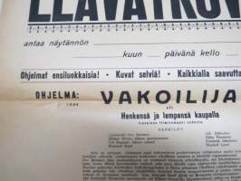 Teatteri Kullervo - Elävätkuvat - &quot;Vakoilija&quot; - Charlie Chaplin eli Hänen romanssinsa, 1922 -elokuvajuliste mykkäfilmiajalta