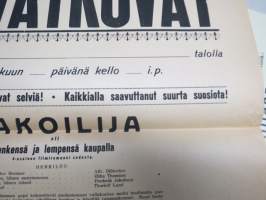 Teatteri Kullervo - Elävätkuvat - &quot;Vakoilija&quot; - Charlie Chaplin eli Hänen romanssinsa, 1922 -elokuvajuliste mykkäfilmiajalta