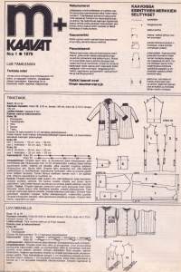 Muoti + Kauneus 1979 N:o 1 (sis.kaava-arkin). Katso sisällysluettelo kuvista