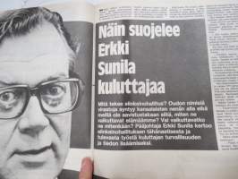 YV 1975 nr 3 -Osuuspankki asiakaslehti, mm. Tellervo Koivisto, Onko maausko kuollut, Pelihimo riivaa suomalaisia, Pori kasvaa, Huumorimiehet, Tulimiehet kertovat, ym