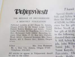 Veljeysviesti - The Message of Brotherhood 1972 nr 12 - The United Finnish Kaleva Brothers and Sisters - Yhdistyneet Suomalaiset Kaleva Veljet ja Sisaret