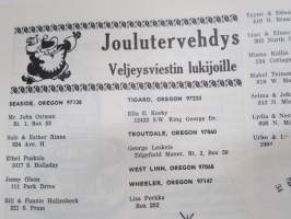 Veljeysviesti - The Message of Brotherhood 1972 nr 12 - The United Finnish Kaleva Brothers and Sisters - Yhdistyneet Suomalaiset Kaleva Veljet ja Sisaret