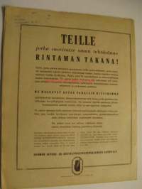 Suomen Kuvalehti 1941 nr 33, kansikuva Paavo Nurmi, juhlajunalla Uuksuun