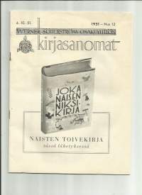 Werner Söderström Oy Kirjasanomat 1951 nr 12