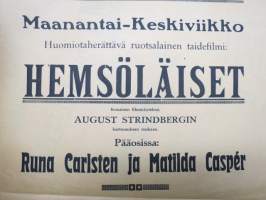 Teatteri Kullervo - Hemsöläiset (August Strindberg), Runa Carlsten &amp; Matilda Caspér - Kuoleman naamio eli Hopealuurankomies -elokuvajuliste / movie poster