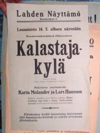 Lahden Näyttämö, Lahti - Kalastajakylä, Karin Molander &amp; Lars Hansson  -elokuvajuliste / movie poster