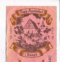 Nya Apotek i Borgå  , resepti  signatuuri  1966