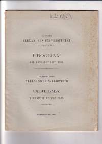 Kejserliga Alexanders-universitetet i Finland - Program för läseåret 1887-1888 / Keisarillinen Suomen Aleksanderin-yliopisto - Ohjelma lukuvuodelle 1887-1888