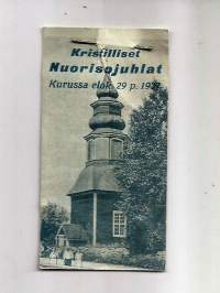 Kristilliset Nuorisopäivät Kurussa 1937 -  rintamerkki  pahvia