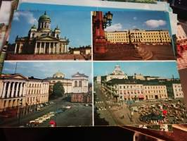 Postikortti Helsinki Tuomiokirkko ympäristöineen