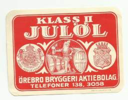 Julöl  Klass II  -  olutetiketti  litogr