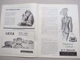 Eeva 1941 nr 5 kansikuva Teodora Lagerborg oopperamme kaunis ballerina, Äitini, Baletti akvaariossa, Poikamiesten kylä Serbiassa, Satamakaupungin teatteriväkeä, ym.