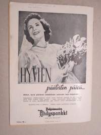 Eeva 1947 nr 9 kansikuva näyttelijätär Terttu Soinvirta, Naisen puolikuun alla, Ei puhuta paljon, halataan vaan..., Viidakkotohtorina Intian sydämmessä, ym.