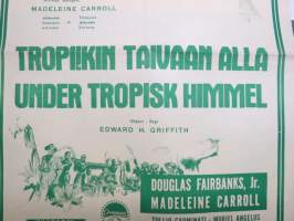 Tropiikin taivaan alla, Douglas Fairbanks suurristan metsästäjänä Afrikan viidakoissa, Madeleine Carroll, 1942 -elokuvajuliste