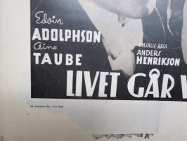 Elämä jatkuu - Livet går vidare, Edvin Adolphson - Aino Taube, 1942 -elokuvajuliste