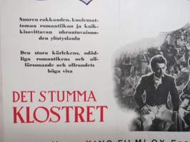 Mykkä luostari - Det stumma klostret, Paul Javor, Margit Lukacs, Klari Tolnay (Hunnia Film, 1944) -elokuvajuliste / movie poster