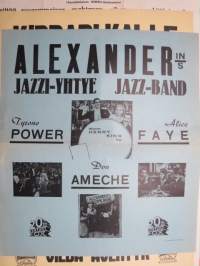 Alexanderin Jazzi-yhtye / Aleksanders Jazz-band, ohjaus Henry King, Tyrone Power, Alice Faye, Don Ameche -elokuvajuliste / movie poster