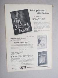 Eeva 1947 nr 12 Avioliiton kompastuskivet, Mustien joulua suomalaisessa talossa Haitissa, Suuri iltajuhla punaisen ristin merkeissä, Nainen pukeutuu miestä varten ym