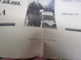 Biografiteatteri, Loimaa - 1925, &quot;Punaiset taiteilijat - 7-osainen sirkus-draama&quot; - 6-riv. harmonikan soittaja N. Kulonen, Tanssia -elokuvajuliste / movie poster