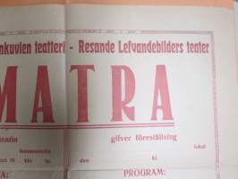 Matkustava Elävienkuvien teatteri - Resande Lefvandebilders teater Imatra, Paksunen (Paksukainen?) ja sietämätön jano / Torpantyttö / Charlie Chaplin -elokuvajuliste
