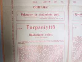 Matkustava Elävienkuvien teatteri - Resande Lefvandebilders teater Imatra, Paksunen (Paksukainen?) ja sietämätön jano / Torpantyttö / Charlie Chaplin -elokuvajuliste