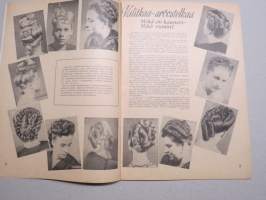 Eeva 1947 nr 3 kansikuva Tasavallan presidentin puoliso kirjoittaa nimensä Suurkisa-adressiin, Suomalainen nainen opettaa Maharanille englannin kieltä, ym.