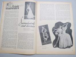 Eeva 1947 nr 4 kansikuva Eeva-Kaarina Volanen, Nuorison seurustelumoraalista, Kuuluisat häät, Pariisin viimeiset, Suomalaiset ovat iloisia, Me kaksi ulkomailla, ym.