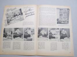 Eeva 1947 nr 4 kansikuva Eeva-Kaarina Volanen, Nuorison seurustelumoraalista, Kuuluisat häät, Pariisin viimeiset, Suomalaiset ovat iloisia, Me kaksi ulkomailla, ym.