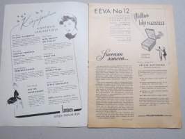 Eeva 1946 nr 12 Mietelauseet - pelastusrenkaita elämän vastoinkäymisissä, Jumalan armon rihkamakauppa, Tragediennen iloisia muistoja, Yhteistalo, ym.