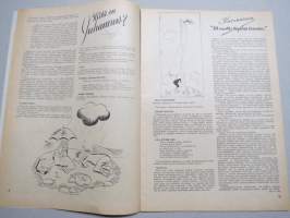Eeva 1946 nr 6 kansikuva Aino-Inkeri Notkola ja Vappu Elo kansanteatterissa, Morsiameni pukuko?, Romantiikkaa Uruguaylaisessa täysihoitolassa, Mitä on juhannus?, ym.