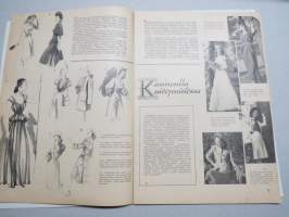 Eeva 1946 nr 7-8 Miamin lumotuilla palmusaarilla, Katsokaas - rakastan tuota heppua, Keittiö alokkaita, Kauneutta kaivopuistossa, Orvokki-silmäinen ballerina, ym.