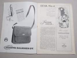 Eeva 1945 nr 4 kansikuva Hjördis Genberg, kadotuksen kaupunki, Jos tulisin köyhäksi..., Kun kevät lähenee, Naismalliin on hieman rakastuttava, ym.