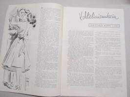 Eeva 1945 nr 5 kansikuva Kesähattu Metsäpäivien naisten matinean pukuesityksessä, Kansa valitsi Kevään kuningattaren, Annetaanko miehen uskottomuus anteeksi?, ym.