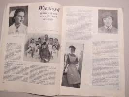 Eeva 1943 nr  6 kansikuva Kauneuskuningatar rouva Sirkka Salonen-Vartia suomalaisessa pumpulikävelypuvussa, Mies ja kevät, Mitä teillä on sydämmellänne?, ym.