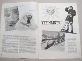 Eeva 1943 nr 1 kansikuva Aili Montonen Firinän &quot;Kissan kullassa&quot;, Rositan luona teellä, Yksinäinen, Millainen on nuori suomalainen isä?, Onko sulhasesi ulkomaalainen
