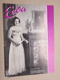 Eeva 1949 nr 2 kansikuva Rouva Sylvi Rydman, Nainen ja kauneus, Ikuisia kulkureita, Kauppakorkeakoulun oma talo valmstuu, Bussilla Pariisista Helsinkiin, ym.
