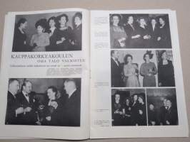 Eeva 1949 nr 2 kansikuva Rouva Sylvi Rydman, Nainen ja kauneus, Ikuisia kulkureita, Kauppakorkeakoulun oma talo valmstuu, Bussilla Pariisista Helsinkiin, ym.