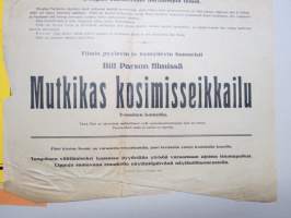 Filmi-Kiertue-Suomi FKS näyttelee elävi kuvia... &quot;Iloisella tuulella&quot;, Douglas Fairbanks &amp; Ellen Percy, 1925 -elokuvajuliste / movie poster