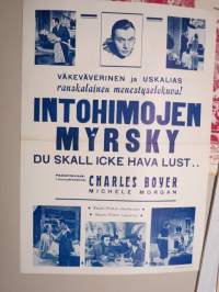 Intohimojen myrsky - Du skall icke hava lust, Charles Boyer, Michele Morgan -elokuvajuliste / movie poster