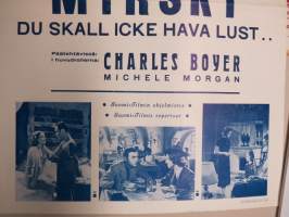 Intohimojen myrsky - Du skall icke hava lust, Charles Boyer, Michele Morgan -elokuvajuliste / movie poster