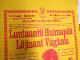 Luutnantti Huimapää - Löjtnant Våghals, Ramon Novarro -elokuvajuliste / movie poster