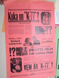 Kuka on K-77? - Vem är K-77?, Brigitte Helm, Carl Ludvig Diehl -elokuvajuliste / movie poster