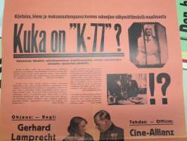 Kuka on K-77? - Vem är K-77?, Brigitte Helm, Carl Ludvig Diehl -elokuvajuliste / movie poster